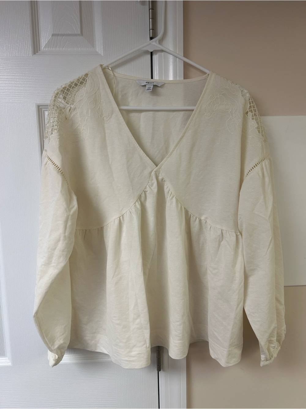 Next Blouse Crochet Shoulders V Neck